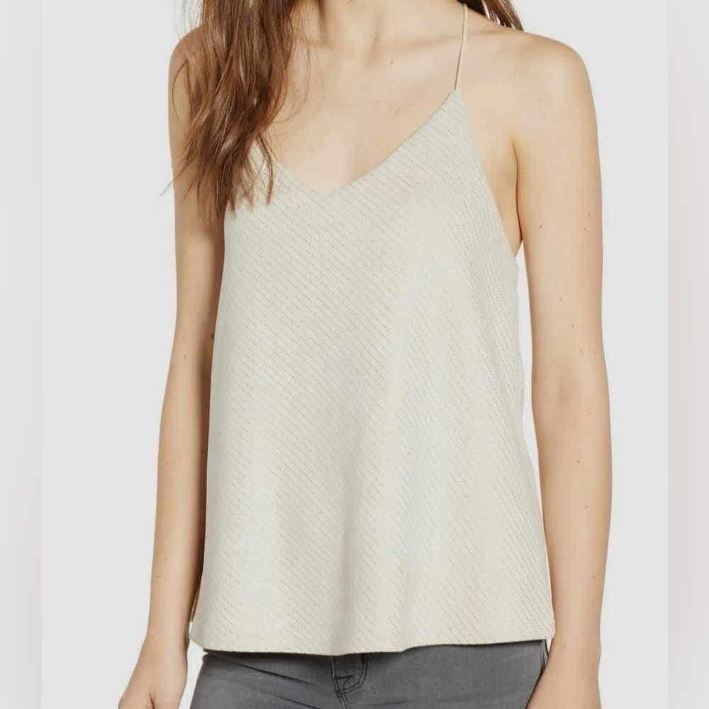 Bishop & Young Womens Micro Stud Faux Suede Cami- Ivory- Size Medium- NWT
